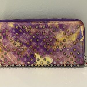 Purple and Yellow Studded Women's Wallet